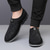 cheap Slip-On Casual Shoes-Men's Black Slip-On Sneakers with Textured Design – Comfortable Shoes for Casual and Everyday Wear