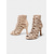 cheap Latin Shoes-Beige Rhinestone Lace-Up Latin Dance Heels for Women – Breathable Mesh Peep Toe Performance Shoes for Ballroom Practice