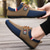 abordables Zapatos Informales con Cordones-Zapatillas deportivas informales de punto bicolor para hombre: zapatillas deportivas transpirables con cordones de nailon para uso diario.