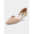 abordables Ballerines femme-Ballerines bordeaux à bout pointu pour femme – chaussures en daim avec bride de cheville en perles pour des rendez-vous élégants en journée