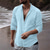 economico Vacanza-Per uomo Camicia Camicia Estiva Abbigliamento da spiaggia Camicia casual Camicia con colletto alla coreana Camicia con Bottoni Semplice Spiaggia Vacanza Azzurro cielo Cachi Grigio Manica Lunga Collo