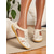 cheap Women&#039;s Flats-Women&#039;s Laser-Cut Faux Leather Comfort Sandals – Casual Magic Tape Shoes for Everyday Use