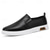 baratos Sapatos Casuais Slip-On-Tênis masculino slip-on branco com detalhes em couro sintético contrastante e sola de borracha antiderrapante - elegante e confortável para uso casual e diário