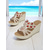 economico Sandali con zeppa-sandali con zeppa in strass dorati boho da donna: tacchi a spillo scintillanti per le vacanze al mare, le feste estive e l'abbigliamento da resort