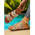 cheap Vacation Sandals-Women&#039;s Floral Embroidered Slide Sandals – Comfortable Summer Footwear with Pastel Flower Design, Stylish Open-Toe, Perfect for Beach Vacations, Poolside and Casual Outings