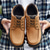preiswerte Lässige Schnürschuhe-Hellbraune Schnür-Sneaker für Herren mit griffiger Gummilaufsohle – bequem und atmungsaktiv für Outdoor-Abenteuer und lässige Alltagskleidung