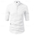 cheap Cotton Linen Shirt-Men&#039;s Shirt Linen Shirt Popover Shirt Casual Shirt Cotton Shirt Plain Vacation Hawaiian Black White Apricot Gray 3/4 Length Sleeve Band Collar Summer Spring Clothing Apparel Button-Down
