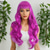 cheap Party Wigs-Synthetic Wig Wavy Bouncy Curl Layered Haircut Neat Bang Machine Made Wig 28 inch A1 Synthetic Hair Women&#039;s Classic Color Gradient Highlighted / Balayage Hair Purple
