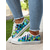 cheap Women&#039;s Sneakers-Women’s Lace - Up Canvas Sneakers with Floral Print – Casual &amp; Youthful Style for Teenagers and Young Women in School, Street Outings &amp; Casual Gatherings