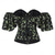 baratos espartilho-Rococó Com Busto Baile de Máscara Espartilho de Tronco Inteiro Fantasias Jacquard Compressão abdominal Flexão Jacquard Fantasia Mulheres Real Baile de Máscaras Festa Carnaval de Veneza Adulto Corpete