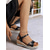 cheap Vacation Sandals-Women&#039;s Cork Wedge Sandals – Brown Strappy Espadrille Platform with Buckle, Casual Summer Shoes for Daily Wear, Travel and Beach Outfits