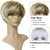 cheap Older Wigs-Short Blonde Pixie Cut Wigs for Women Fluffy Layer Lowlight With Root Stretch Synthetic Hair Pixie Wig with Bangs for Women Replacement Wig Daily Wear