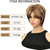 cheap Older Wigs-Short Brown Pixie Cut Wig Short Hair Wigs with Bangs Mixed Blonde Highlight Layered Fluffy Synthetic Hair Replacement Wig for Women Halloween Costumes Wigs