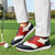 economico Scarpe da Golf da Uomo-scarpe da golf da uomo rosse e blu navy: sneakers stringate ad alte prestazioni con dettagli in pelle per golf, sport e abbigliamento casual