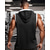 preiswerte Fitness Tank-Tops-Herren Tank Top Weste Unterhemd Ärmelloses Shirt Ärmellos Mit Kapuze Sommer Farbblock Mode Designer Basic Patchwork Urlaub Straße Ausgehen Schwarz Weiß Rote Top T-Shirt für Herren
