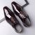 cheap Formal-Men&#039;s Dress Shoes - Burgundy Two-Tone Patent Leather Shoes with Lace-Up Design for Dance Parties and Special Occasions