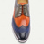 economico Scarpe Eleganti Classiche-scarpe derby in pelle bicolore da uomo: eleganti scarpe eleganti arancioni e blu per balli di fine anno e incontri mondani