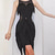 זול שמלת תחרות-ריקוד סלסה לטיני שמלה פרנזים צבע טהור שחבור בגדי ריקוד נשים הצגה הדרכה ללא שרוולים פוליאסטר רשת