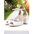 cheap Formal-Women&#039;s White Open-Toe Ankle Strap High Heel Wedding Sandals, Stylish Block Heels for Bridal Parties and Wedding Ceremonies