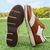 economico Scarpe da Golf da Uomo-scarpe da golf da uomo rosse e blu navy: sneakers stringate ad alte prestazioni con dettagli in pelle per golf, sport e abbigliamento casual