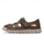 abordables sandalias de exterior-Sandalias de pescador de piel sintética marrón para hombre: cómodas sandalias con velcro para exteriores, ideales para verano y uso informal.