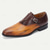 tanie Klasyczne Buty Eleganckie-brązowe buty wizytowe męskie z paskiem typu monk strap z laserowo wycinanymi detalami – eleganckie, najwyższej jakości skórzane buty na bale i bankiety
