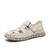 abordables sandalias de exterior-Sandalias de pescador de piel sintética marrón para hombre: cómodas sandalias con velcro para exteriores, ideales para verano y uso informal.