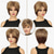 cheap Older Wigs-Short Brown Pixie Cut Wig for Women Short Hair Wigs with Bangs Mixed Blonde Highlight Layered Fluffy Synthetic Hair Replacement Wig Halloween Costumes Wigs