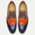 economico Scarpe Eleganti Classiche-scarpe derby in pelle bicolore da uomo: eleganti scarpe eleganti arancioni e blu per balli di fine anno e incontri mondani
