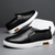 baratos Sapatos Casuais Slip-On-Tênis masculino slip-on branco com detalhes em couro sintético contrastante e sola de borracha antiderrapante - elegante e confortável para uso casual e diário