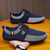abordables Zapatos Informales con Cordones-Zapatillas deportivas informales de punto bicolor para hombre: zapatillas deportivas transpirables con cordones de nailon para uso diario.