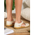 cheap Women&#039;s Flats-Women&#039;s Laser-Cut Faux Leather Comfort Sandals – Casual Magic Tape Shoes for Everyday Use