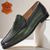 cheap Premium Leather Loafers-Men&#039;s Green Leather Loafers with Crocodile Pattern – Kentucky Derby Shoes for Casual and Semi-Formal Events
