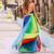 cheap Women&#039;s Costumes-Pride Rainbow Dress Rainbow Chiffon Maxi Dress Adults&#039; Women&#039;s Casual Pride Parade Pride Month Halloween Carnival Easy Carnival Costume
