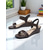 cheap Dress Sandals-Women&#039;s Comfort Wedge Sandals – Faux Leather Croc Texture Slingback Design for Business Casual Outfits