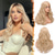 cheap Synthetic Trendy Wigs-Long Blonde Curtain Bangs Wig - 26 Inch Long Wavy Layered Wigs for Women - Synthetic Hair Sabrina Wigs Butterfly Haircut Soft Natural Looking Daily Party Halloween - Blonde Mixed