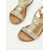cheap Vacation Sandals-Women&#039;s Gold Floral Beaded Flat Sandals – Boho Elastic Back Beach Shoes for Summer &amp; Resort Wear