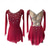 cheap Figure Skating Dresses-Figure Skating Dress Women&#039;s Girls&#039; Ice Skating Dress Burgundy Thumbhole Halo Dyeing High Elasticity Professional Competition Skating Wear Thermal Warm Crystal / Rhinestone Long Sleeve Ice Skating