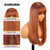 cheap Synthetic Trendy Wigs-Auburn Long Layered Wig with Bangs Ginger Straight Hair Wigs for WomenRed Hair Synthetic Heat Resistant Wig for Party Cosplay Dality Use