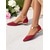 abordables Ballerines femme-Ballerines bordeaux à bout pointu pour femme – chaussures en daim avec bride de cheville en perles pour des rendez-vous élégants en journée