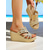 economico Sandali con zeppa-sandali con zeppa in strass dorati boho da donna: tacchi a spillo scintillanti per le vacanze al mare, le feste estive e l'abbigliamento da resort