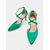abordables cóctel-Tacones de satén verde con punta puntiaguda y tiras cruzadas para mujer: un look atrevido para cócteles y ocasiones glamurosas.