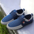 abordables Zapatos Informales con Cordones-Zapatillas deportivas informales de punto bicolor para hombre: zapatillas deportivas transpirables con cordones de nailon para uso diario.