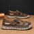 abordables sandalias de exterior-Sandalias de pescador de piel sintética marrón para hombre: cómodas sandalias con velcro para exteriores, ideales para verano y uso informal.