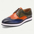 economico Scarpe Eleganti Classiche-scarpe derby in pelle bicolore da uomo: eleganti scarpe eleganti arancioni e blu per balli di fine anno e incontri mondani