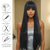 cheap Synthetic Trendy Wigs-Synthetic Wig kinky Straight Natural Straight Layered Haircut Neat Bang Machine Made Wig 32 inches A1 Synthetic Hair Women&#039;s Creative Classic Comfortable Black Brown