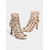 cheap Latin Shoes-Beige Rhinestone Lace-Up Latin Dance Heels for Women – Breathable Mesh Peep Toe Performance Shoes for Ballroom Practice