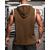 preiswerte Fitness Tank-Tops-Herren Tank Top Weste Unterhemd Ärmelloses Shirt Ärmellos Mit Kapuze Sommer Farbblock Mode Designer Basic Patchwork Urlaub Straße Ausgehen Schwarz Weiß Rote Top T-Shirt für Herren