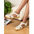 cheap Women&#039;s Flats-Women&#039;s Laser-Cut Faux Leather Comfort Sandals – Casual Magic Tape Shoes for Everyday Use