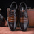 cheap Formal-Men&#039;s Black and Brown Patent Leather Oxford Shoes – Elegant Banquet and Prom Dress Shoes for Formal Events